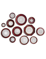 Set of 36 Blue/Red/Green With Gold Inner Frame Convex Mirrors - MK201