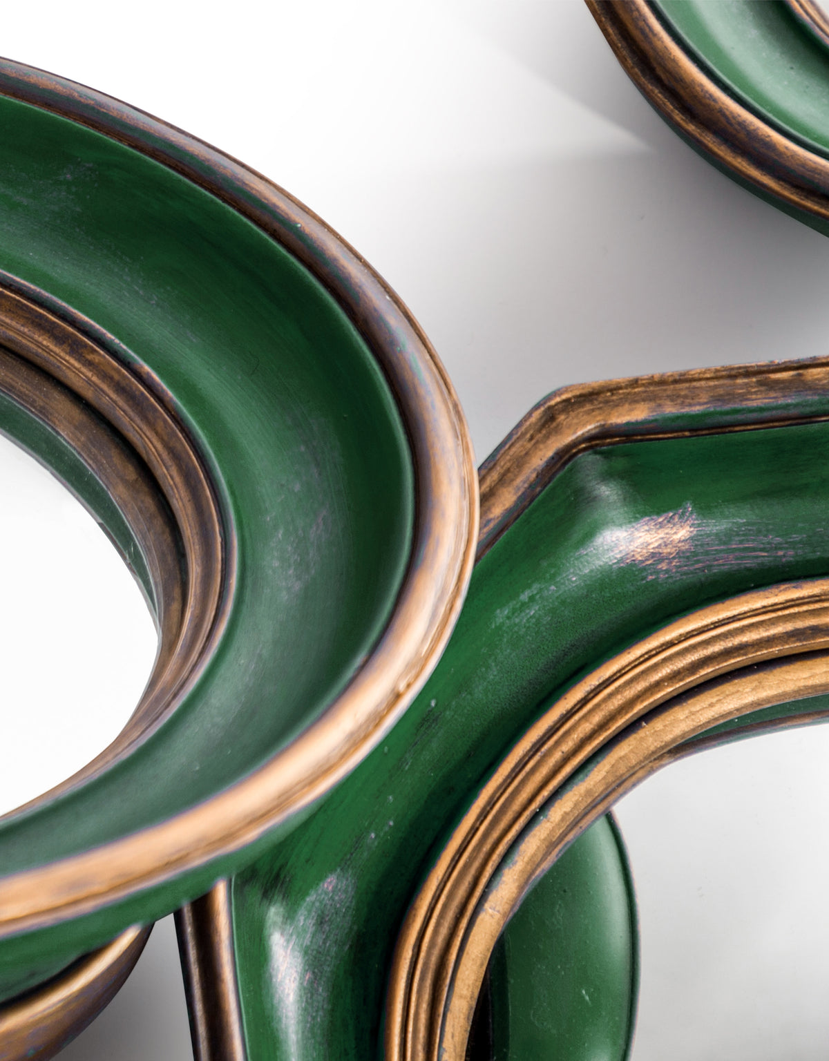 Set of 36 Blue/Red/Green With Gold Inner Frame Convex Mirrors - MK201