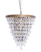 Large Bronze/Gold Finish Rainfall Chandelier w/ Clear Crystals - CH295