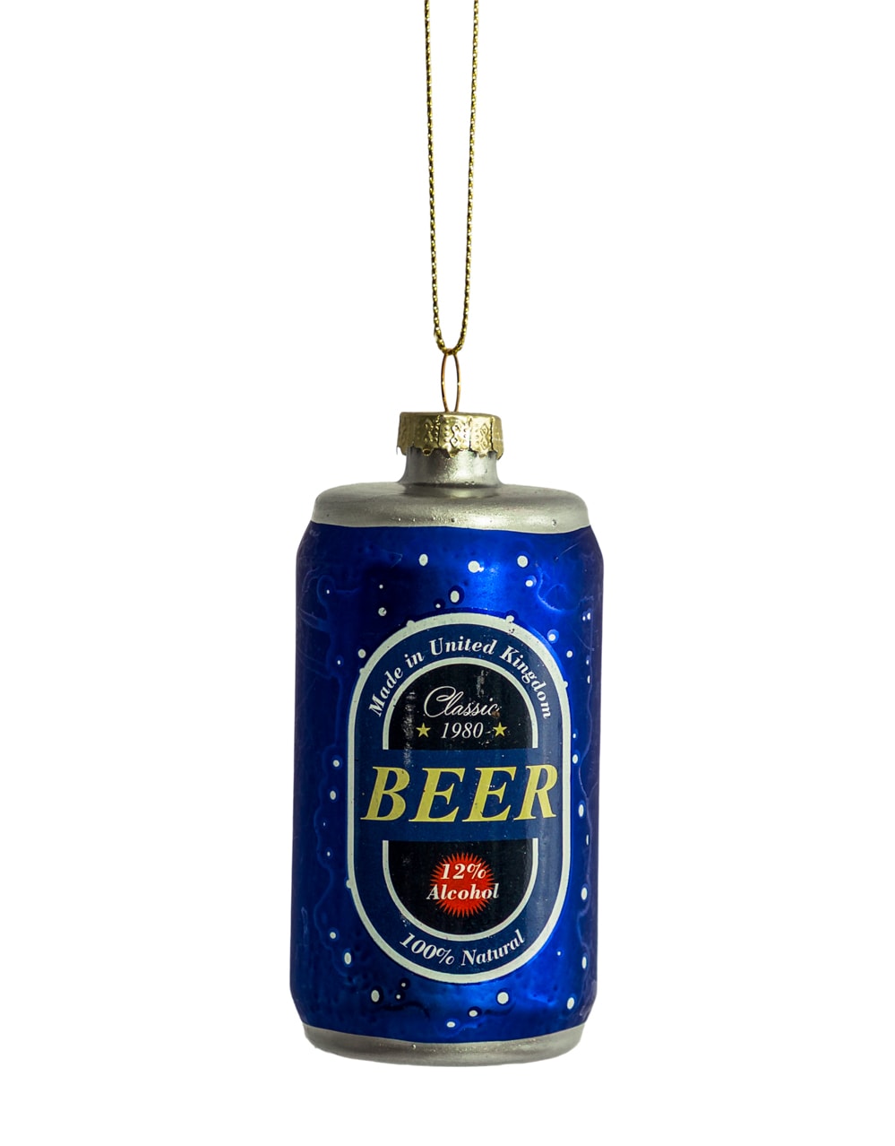 Beer Can Decorative Glass Hanging Ornament (to be bought in qtys of 12) - XMA10