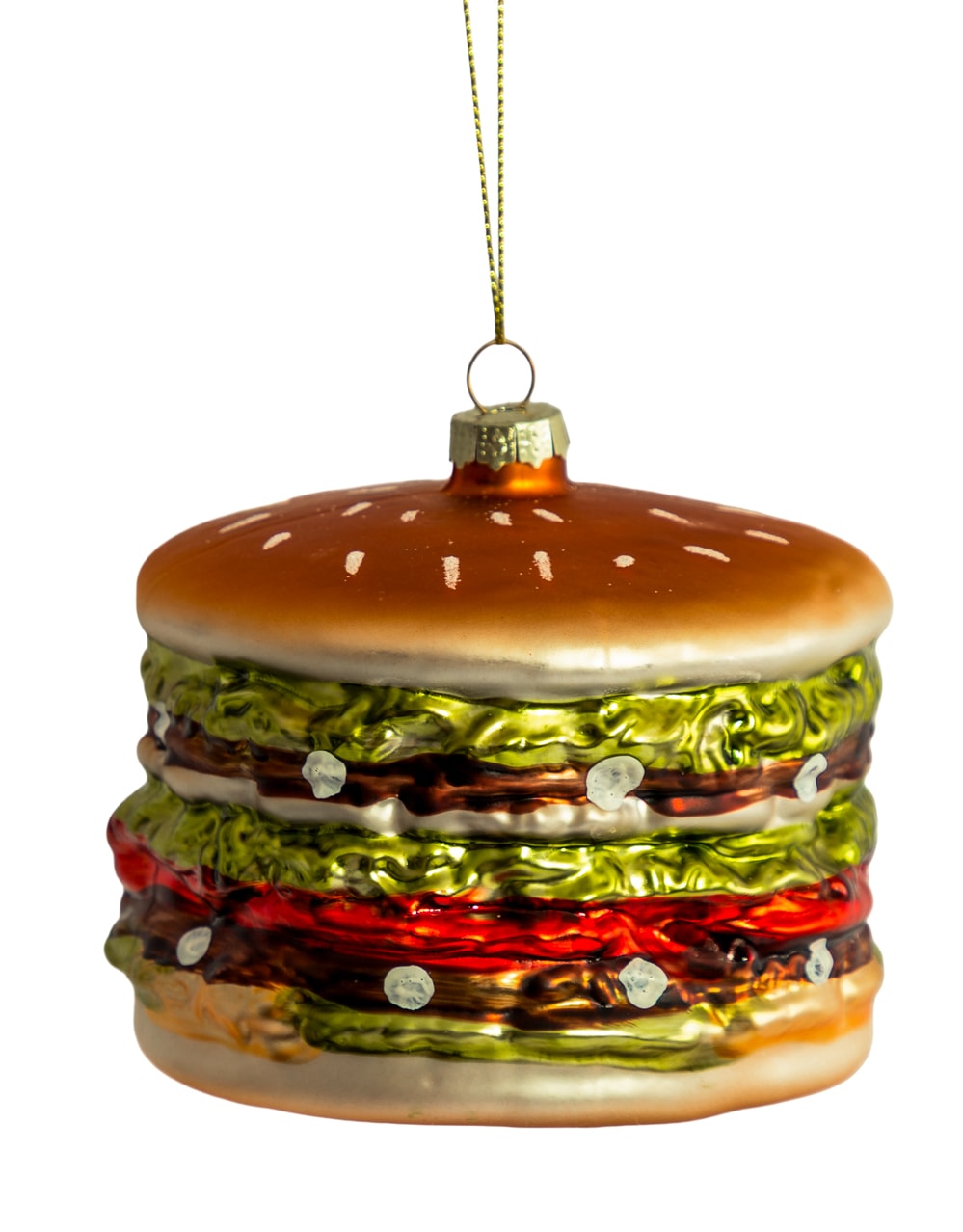 Burger Decorative Glass Hanging Ornament (to be bought in qtys of 6) - XMA17