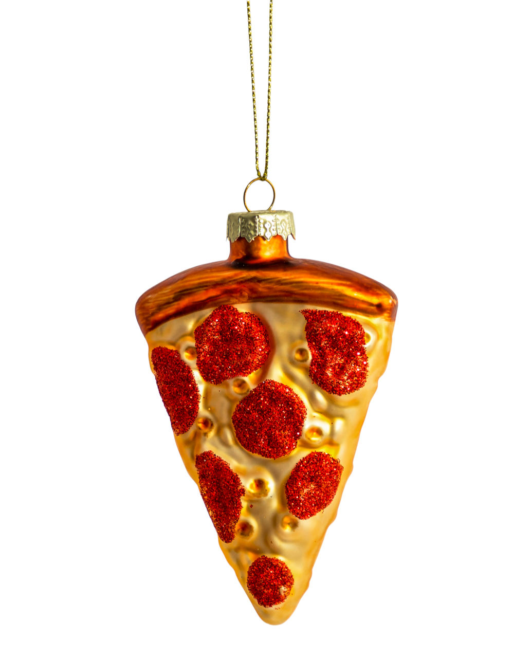 Pizza Slice Decorative Glass Hanging Ornament (to be bought in qtys of 12) - XMA24