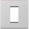 Selectric 5M-Plus Satin Chrome 1 Gang Euro Plate with Single Aperture