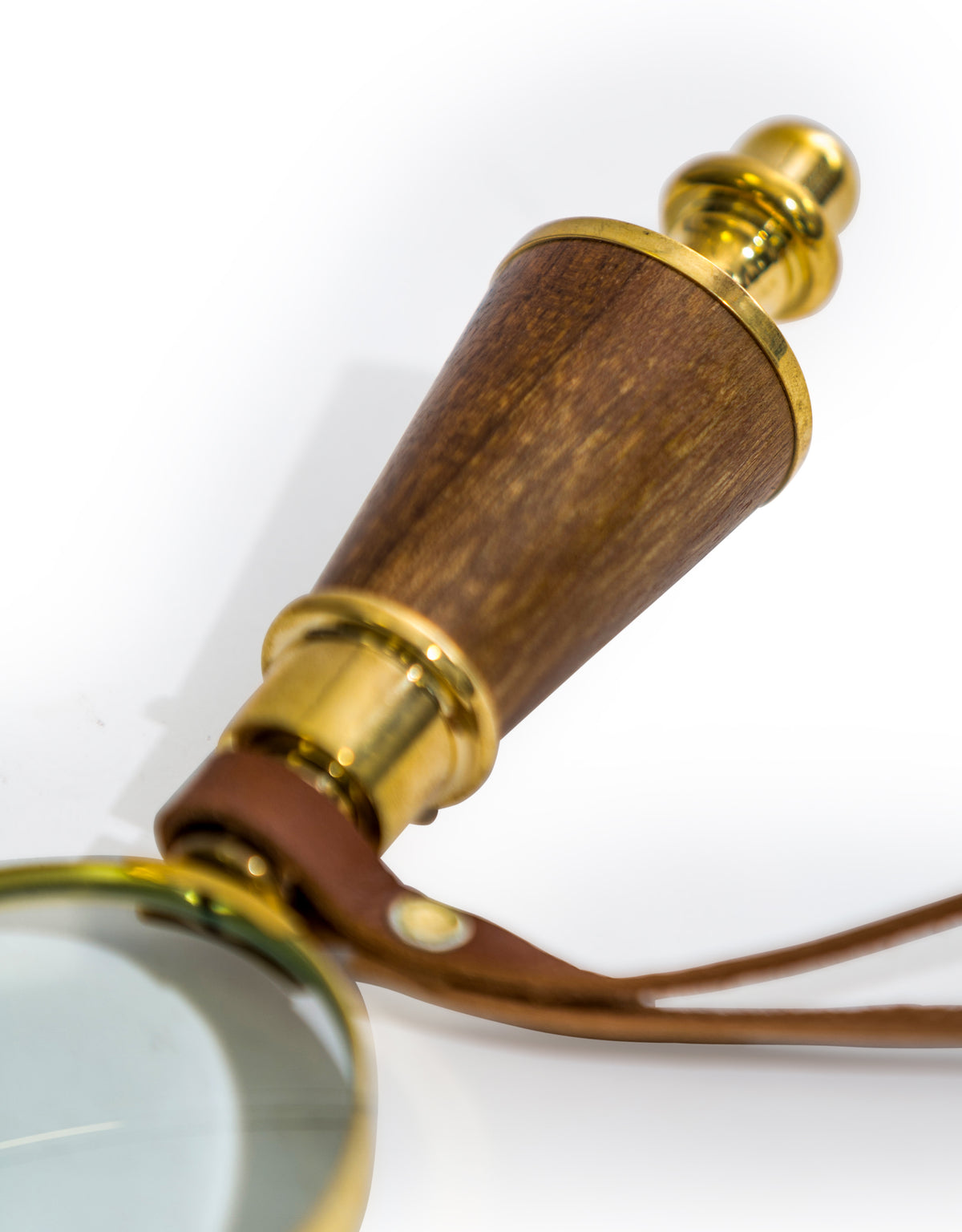 Brass Magnifying Glass with Leather Strap - FMH42