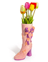 Large Ribbon Bow Heeled-Boot Ceramic Vase - EGC14