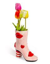 Medium Hearts & Lips Heeled-Boot Ceramic Vase - EGC15