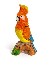 Orange Parrot on Perch Ceramic Vase - EGC17
