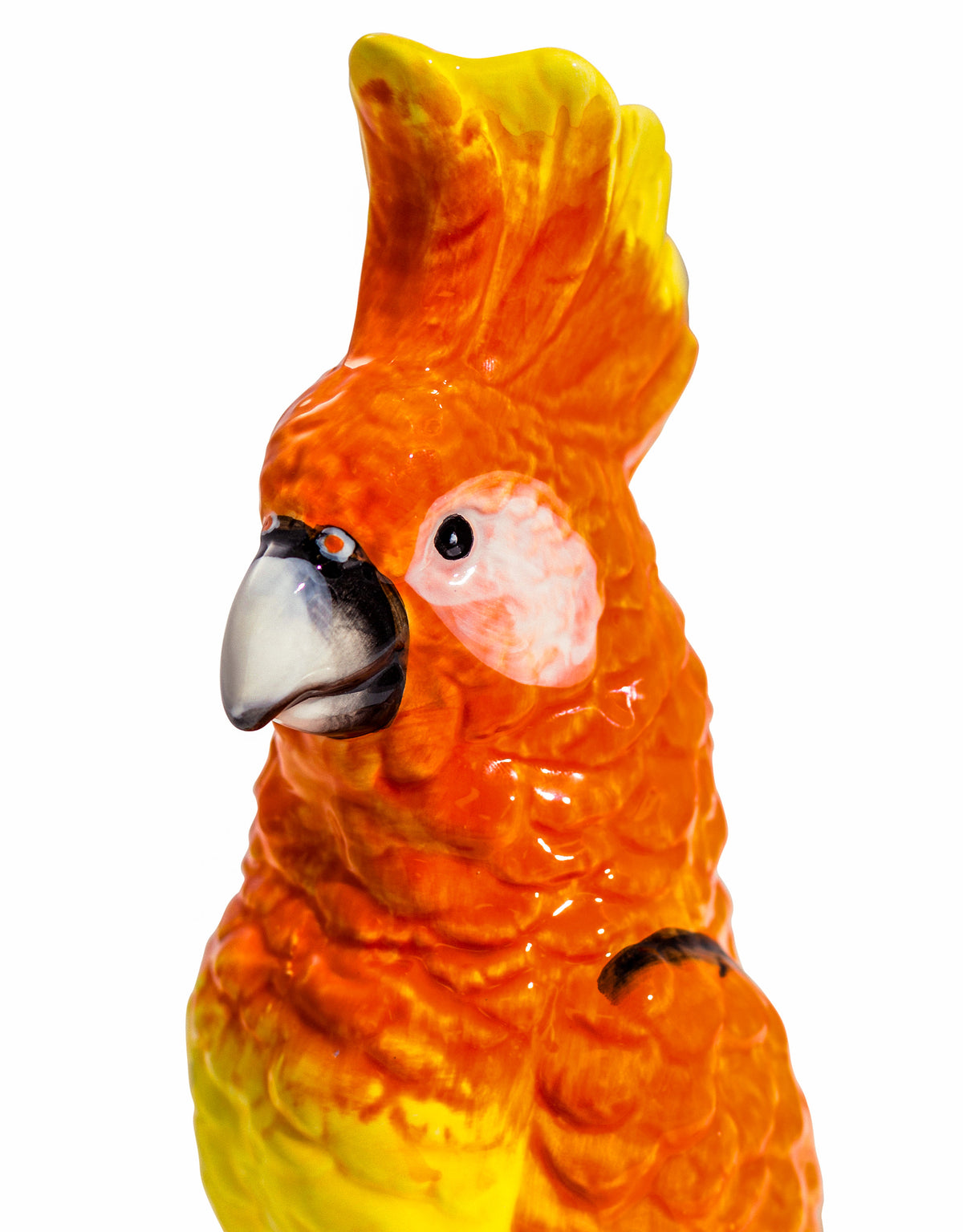 Orange Parrot on Perch Ceramic Vase - EGC17