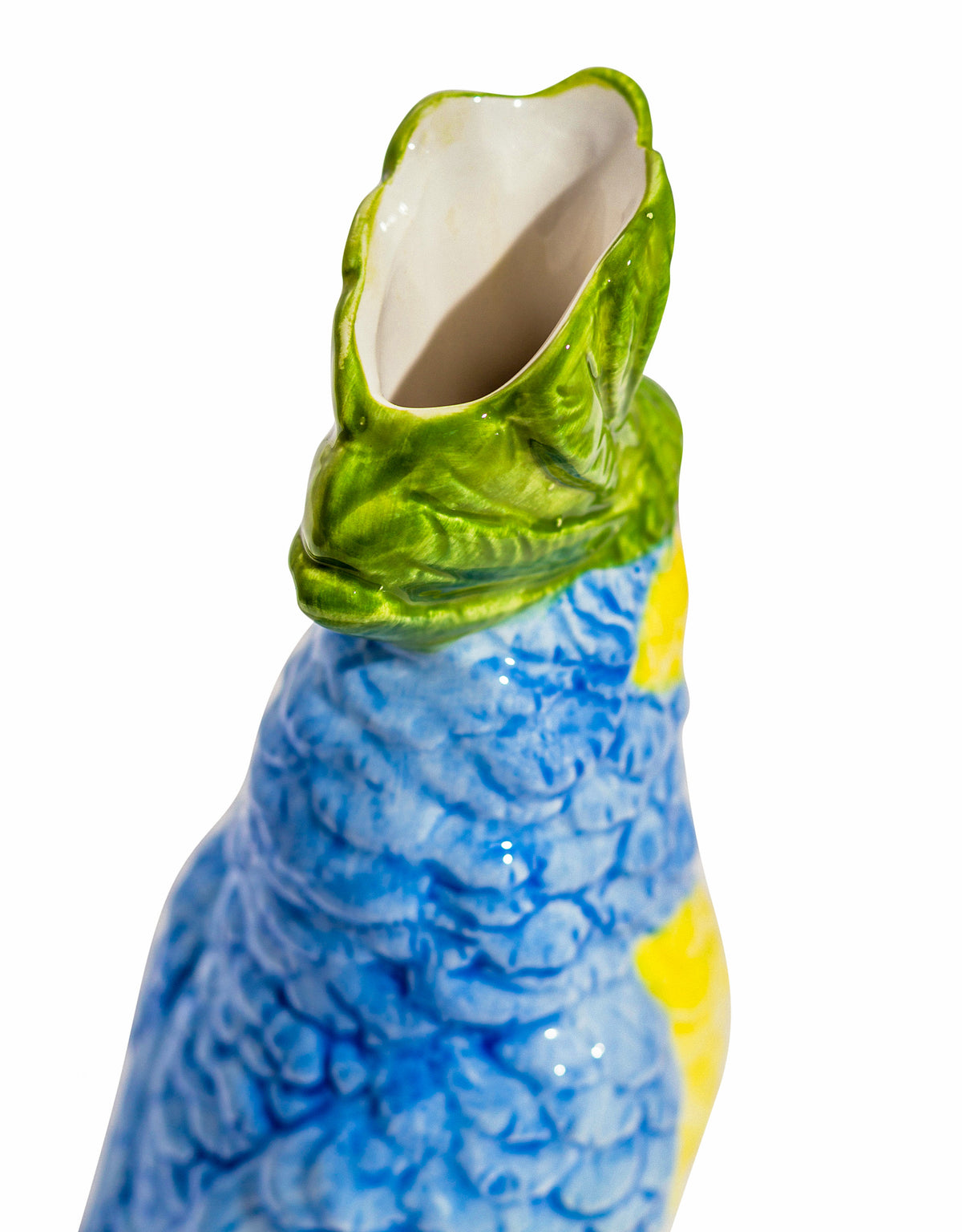 Blue & Yellow Parrot on Perch Ceramic Vase - EGC18