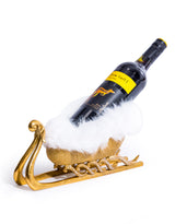 Gold Beaded Fur Sleigh Bottle Holder / Storage Bowl - SM104
