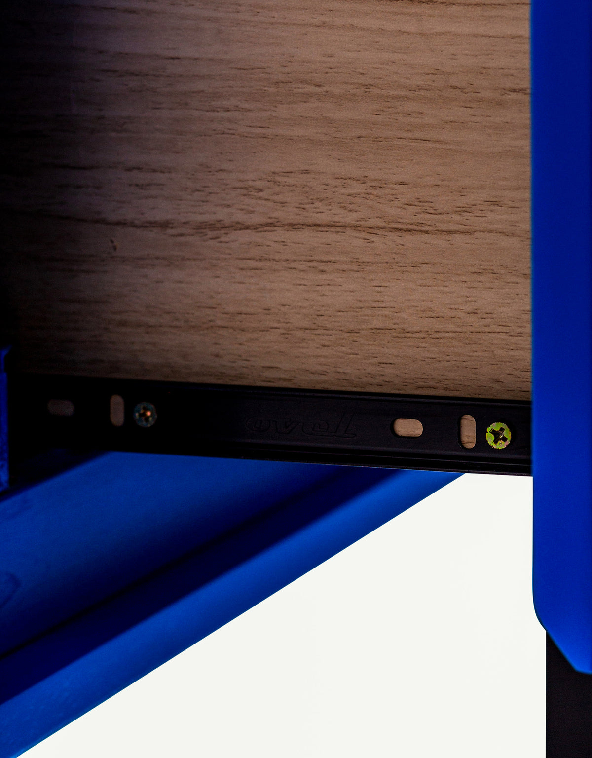 Blue "Ogel" Block Solid Wood Single Drawer Bedside Table - LGF10