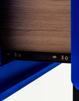 Blue "Ogel" Block Solid Wood Single Drawer Bedside Table - LGF10