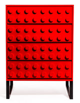 Red "Ogel" Block Solid Wood 4 Drawer Chest - LGF12