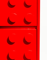 Red "Ogel" Block Solid Wood 4 Drawer Chest - LGF12
