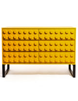 Yellow "Ogel" Block Solid Wood 6 Drawer Side Cabinet - LGF15