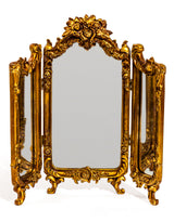 Antique Gold Ornate Floral Dressing Table Mirror - MK190