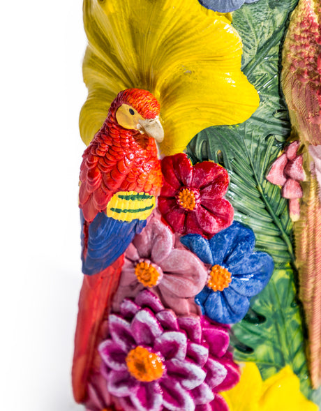 Vibrant Coloured Floral Bird Vase - RM73