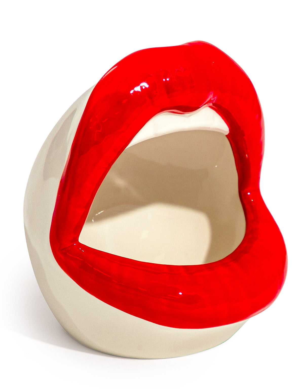 Ceramic Open-Mouthed Red Lips Storage Jar - CRT132