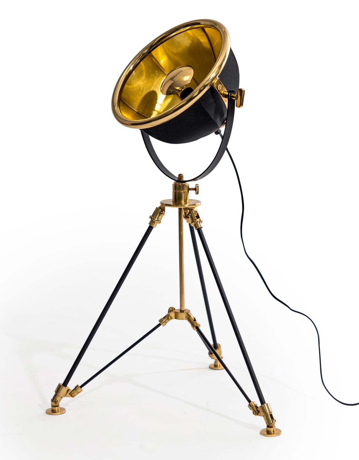 Black and Brass Large Tripod Table Lamp - BAR25