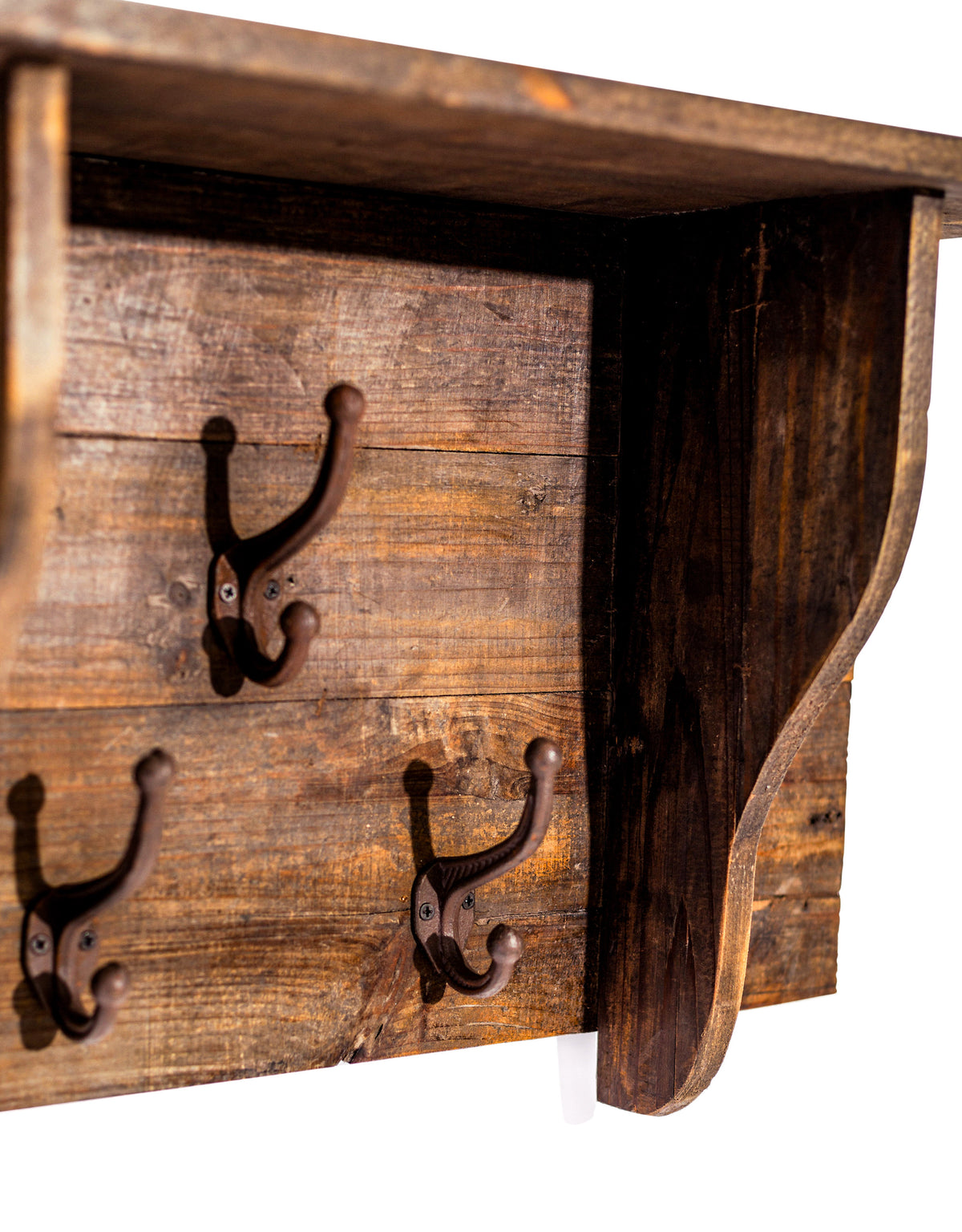 Rustic Wooden "Arundel" Multi Coat Hook Wall Unit - LWS12