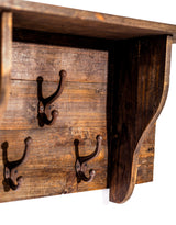 Rustic Wooden "Arundel" Multi Coat Hook Wall Unit - LWS12