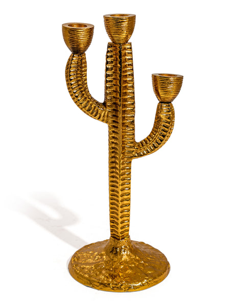 Aluminium Gold Cactus Candelabra - BAR21