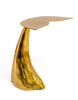 Gold Aluminium Whale Tail Side Table - BAR23