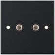 Selectric 5M Matt Black 2 Gang Satellite Socket with Black Insert