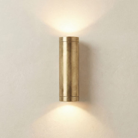 solid brass navigator up down wall light raw brass