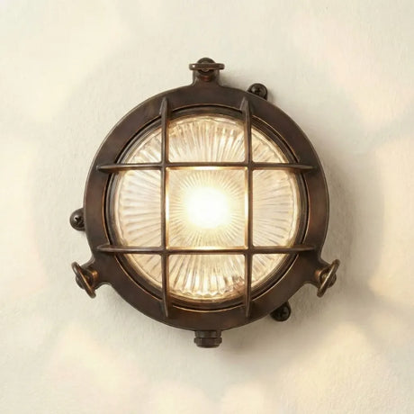 solid antique brass porthole bulkhead g9 mini 120mm x 60mm