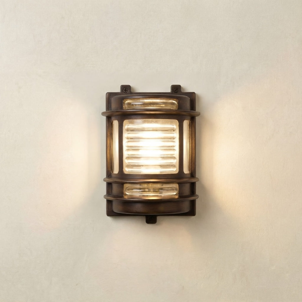 solid antique brass wall light 210mm x 140mm