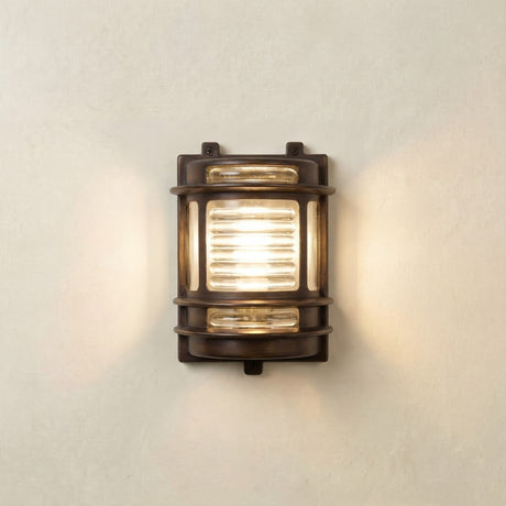 solid antique brass wall light 210mm x 140mm