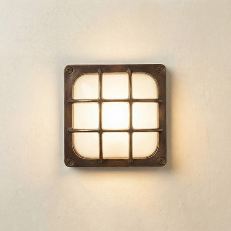 navigator solid brass square bulkhead antique brass