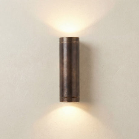 Solid brass navigator up down wall light antique brass
