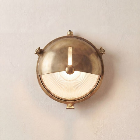 Navigator Solid Brass Eyelid Porthole Bulkhead - Raw Brass