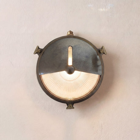 Navigator Solid Brass Eyelid Porthole Bulkhead - Antique Brass