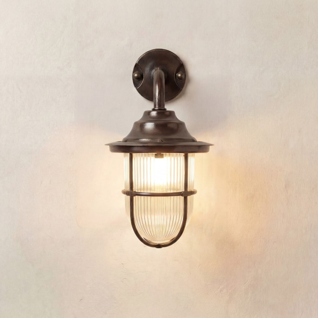 Navigator Goose Neck Wall Lantern - Antique Brass