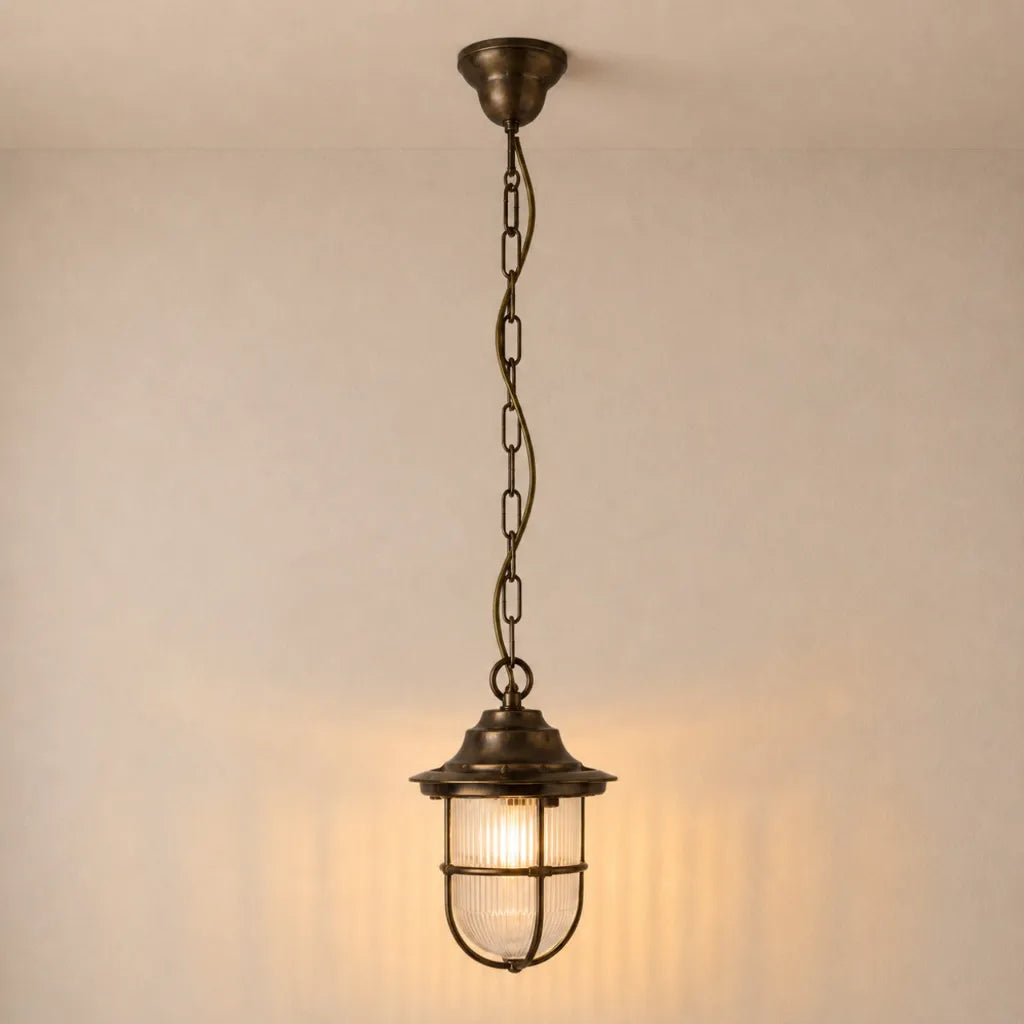 solid brass navigator pendant lantern antique brass