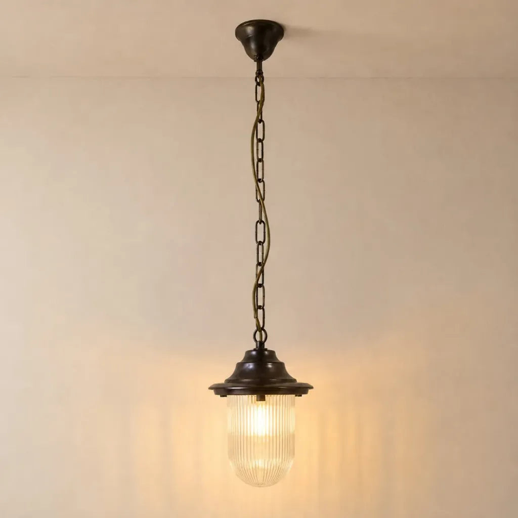 Navigator Pendant Lantern Plain - Antique Brass