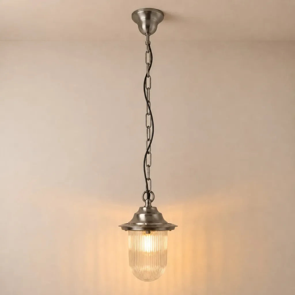 Navigator Pendant Lantern Plain - Satin Nickel