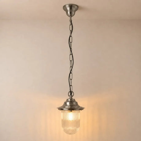 Navigator Pendant Lantern Plain - Satin Nickel