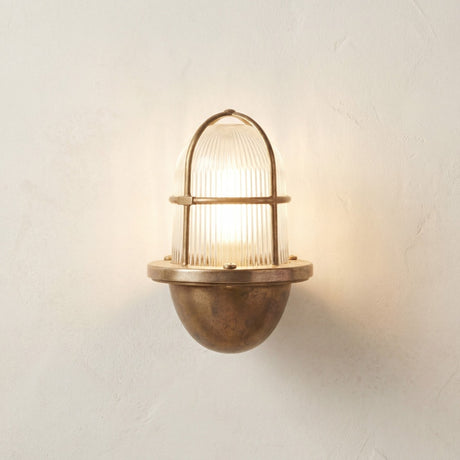 Navigator Small Wall Lantern Uplight - Raw Brass