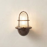 Navigator Small Wall Lantern Uplight - Antique Brass