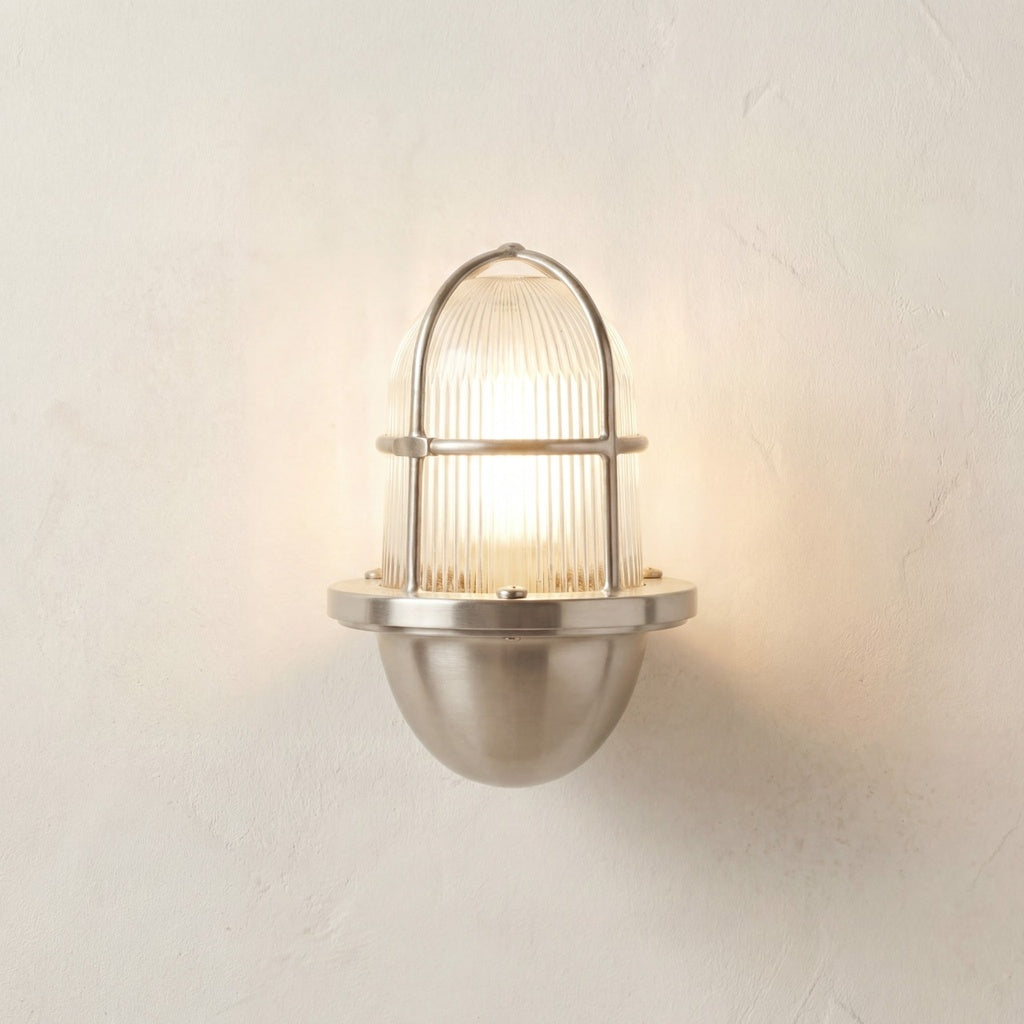 Navigator Small Wall Lantern Uplight - Satin Nickel