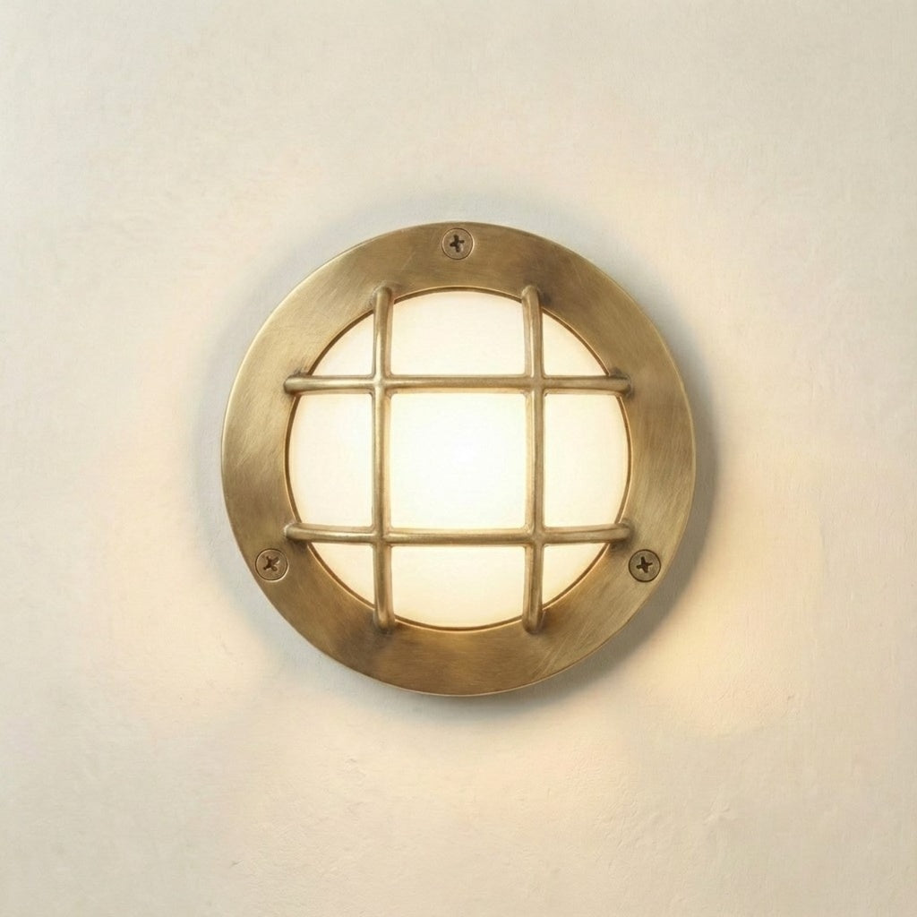 navigator solid brass compact mini bulkhead raw brass