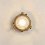 solid brass porthole plain frosted bulkhead g9 mini 140mm x 60mm