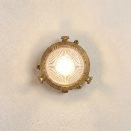 solid brass porthole plain frosted bulkhead g9 mini 140mm x 60mm
