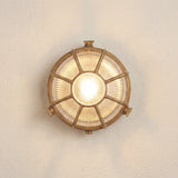Grand Capstan solid brass extra large radial porthole bulkhead raw brass
