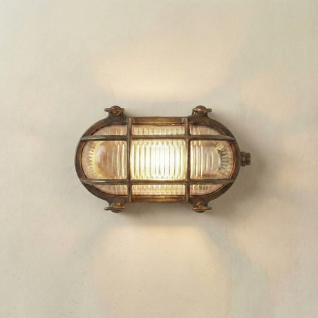 small ip64 solid brass bulkhead antique brass
