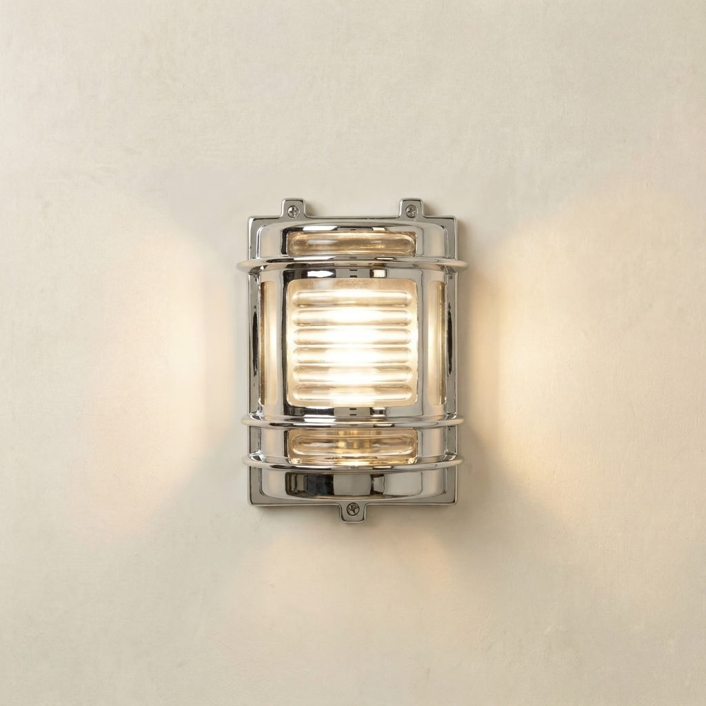 solid brass navigator wall light mirror nickel